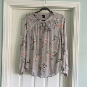 Torrid Gray Floral long sleeve 1X